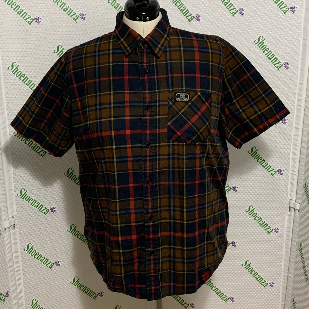 Middle Of Beyond Button Down Shirt Return Of The Living Dead MOB Plaid Mens XL
